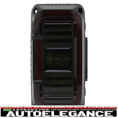 Fanali posteriori full led adatti per jeep wrangler jk (2007-2017) fumé