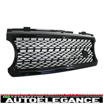 gruppo griglia centrale e prese d'aria laterali adatto per land rover vogue iii l322 (2006-2009) all black autobiography supercharged edition