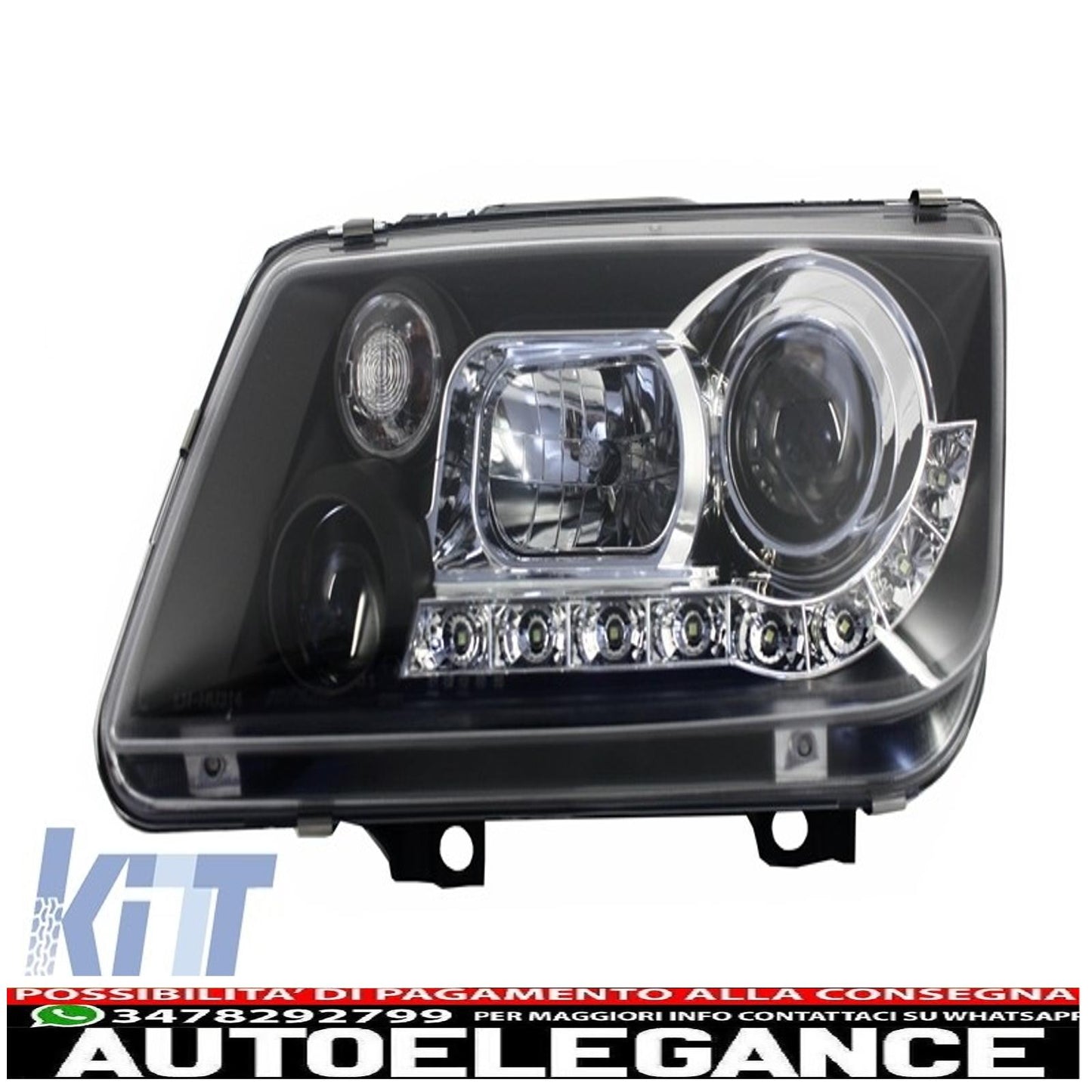 dayline headlights suitable for vw bora 98-05 drl black optics 