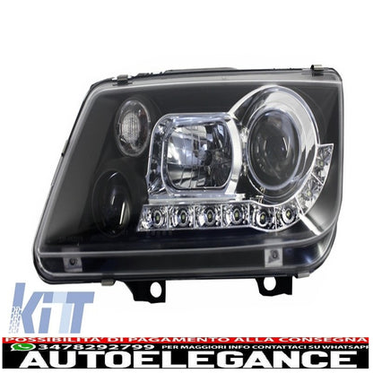 dayline headlights suitable for vw bora 98-05 drl black optics 