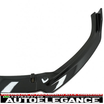 Front bumper additional spoiler suitable for audi a4 b9 8w sedan avant (2016-2018) piano black 