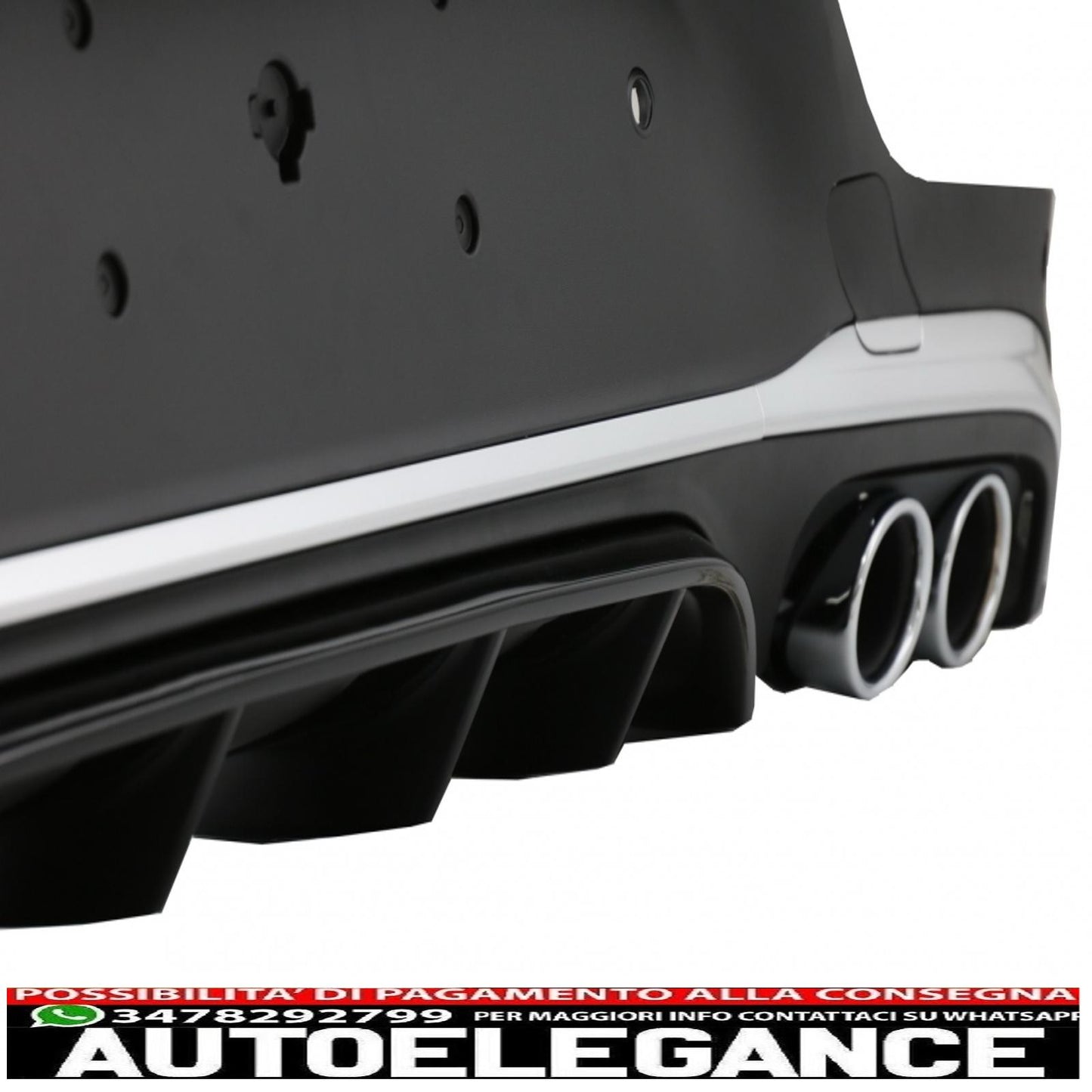 diffusore posteriore con terminali di scarico argento adatti per mercedes glc coupe facelift c253 (2020-) glc43 design