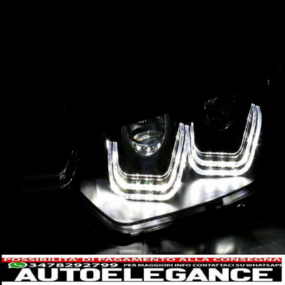 fari led adatti per bmw serie 3 f30 f31 (10.2011- 06.2015) doppia u 3d xeno look neri