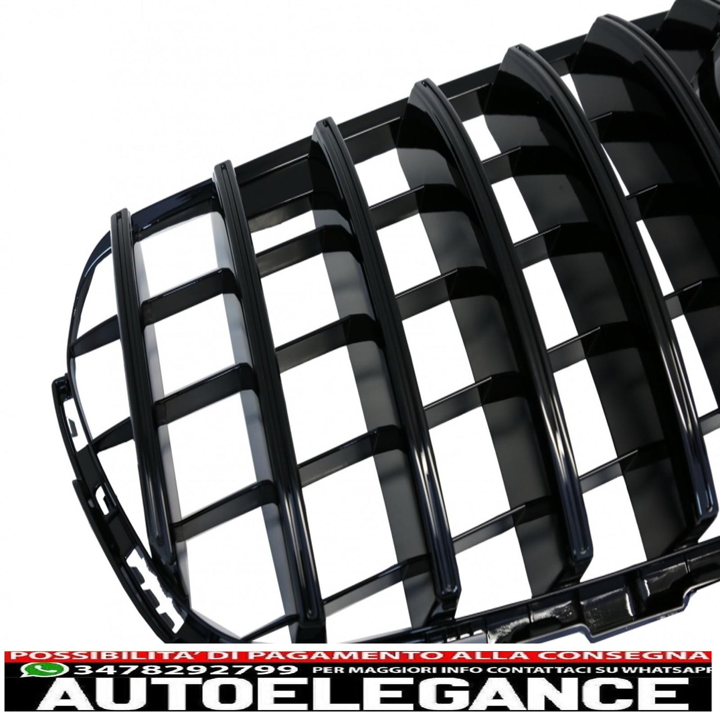griglia anteriore centrale adatta per mercedes glc x253 c253 (2015-2018) gt r panamericana design tutto nero