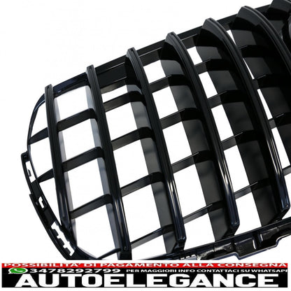 griglia anteriore centrale adatta per mercedes glc x253 c253 (2015-2018) gt r panamericana design tutto nero