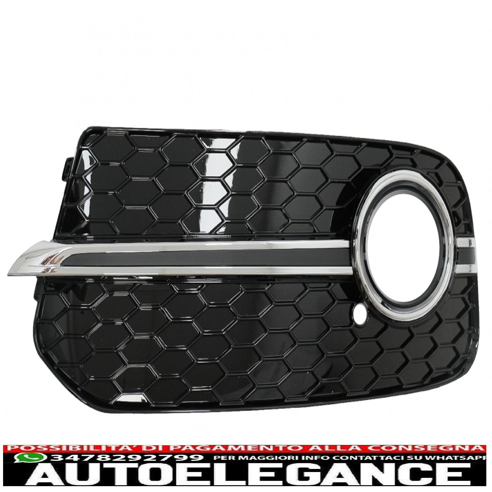Copri fendinebbia griglie laterali adatto per audi q5 suv 8r facelift (2012-2016) rs design nero e cromato AUTOELEGANCERICAMBI