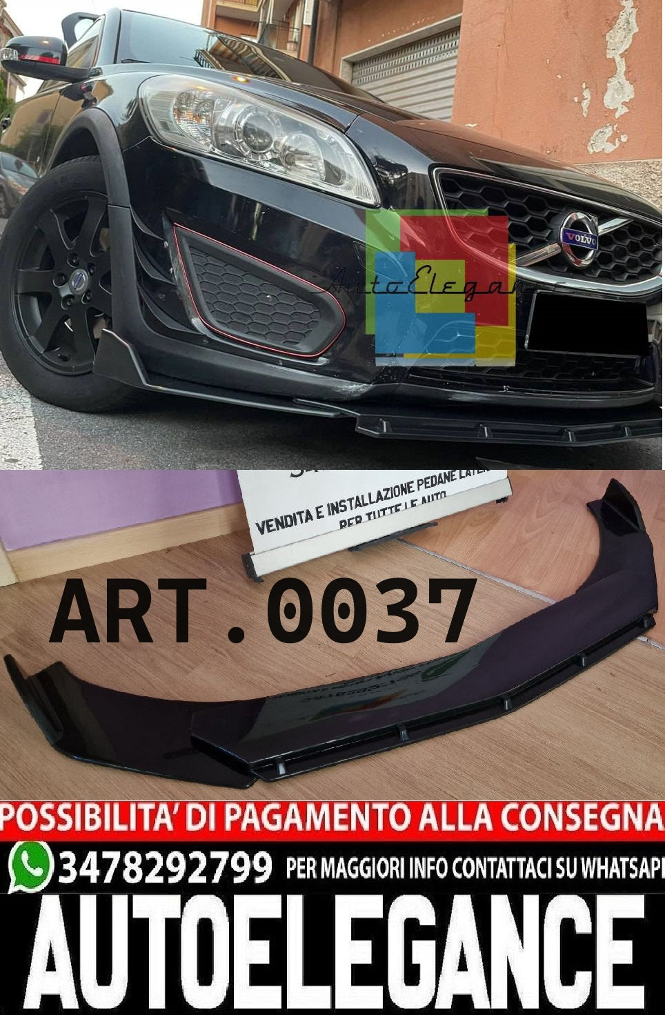 SPLITTER ANTERIORE ADATTO PER VOLVO C30 LOOK SPORTIVO