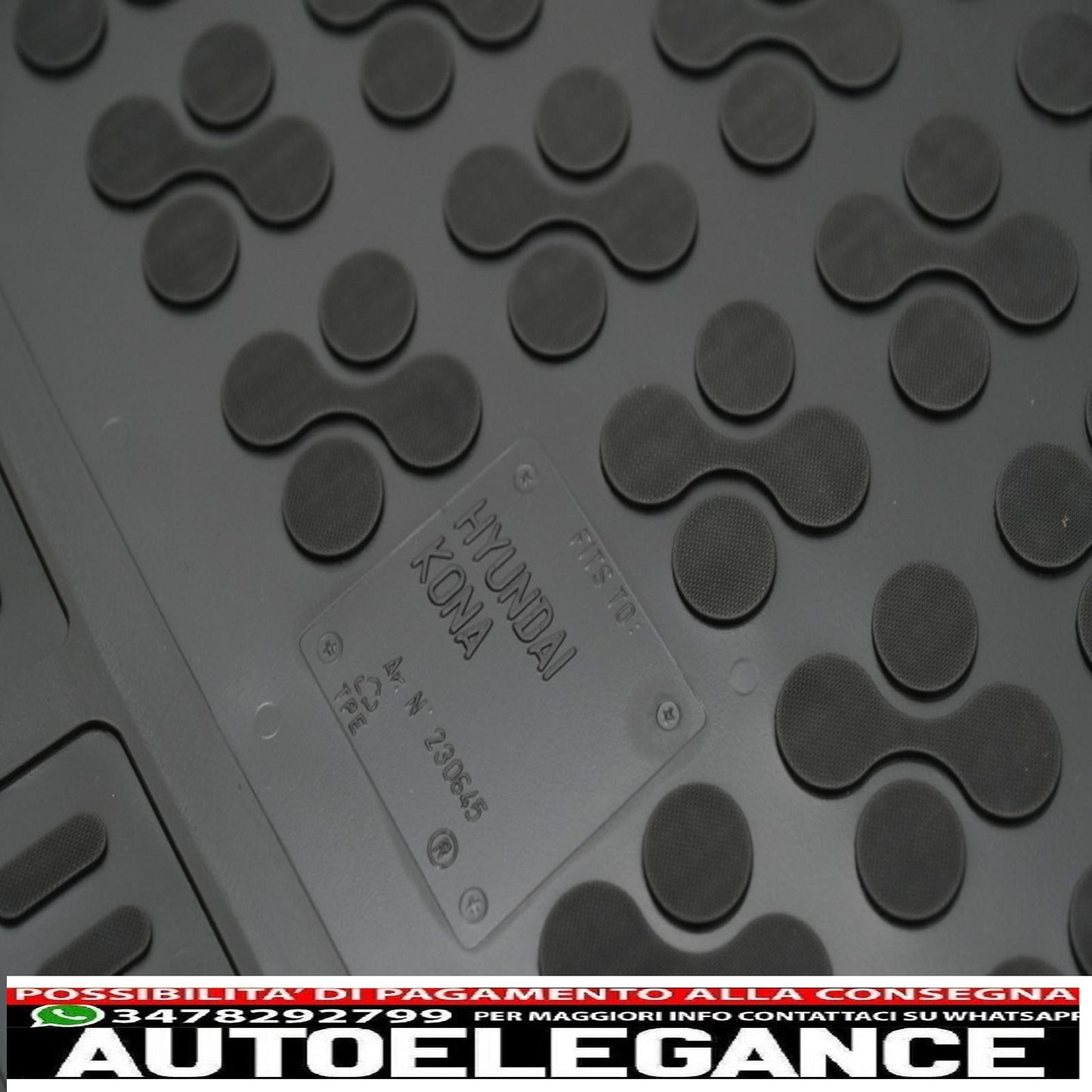 Black Rubber Trunk Mat Suitable for Hyundai Kona with Subwoofer (2017-up)