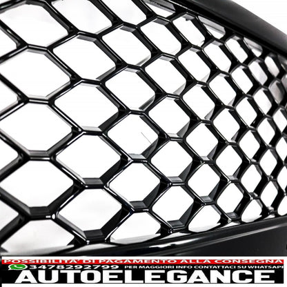 griglia anteriore senza badge con coperchi fendinebbia griglie laterali adatta per audi a4 b8 (2008-2011) rs4 design pianoforte nero