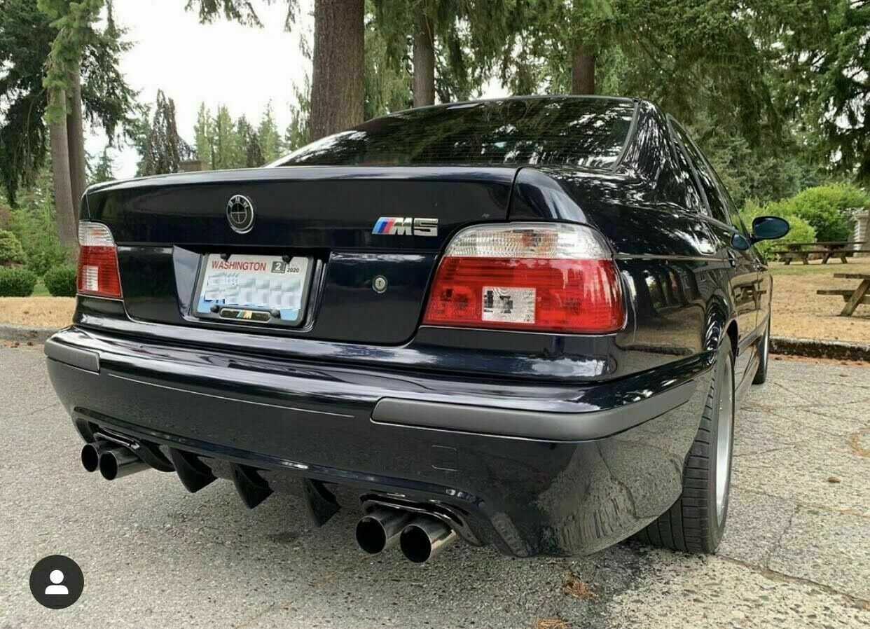 M5 LOOK DIFFUSER BMW 5 SERIES E39 UNDER BUMPER GLOSSY BLACK ABS 0116