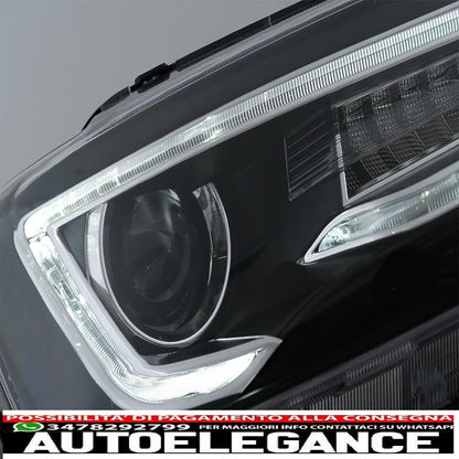 led headlights drl double beam lens suitable for vw jetta mk6 vi (2011-2017) bi-xenon design with right and dynamic turn signals black housing 