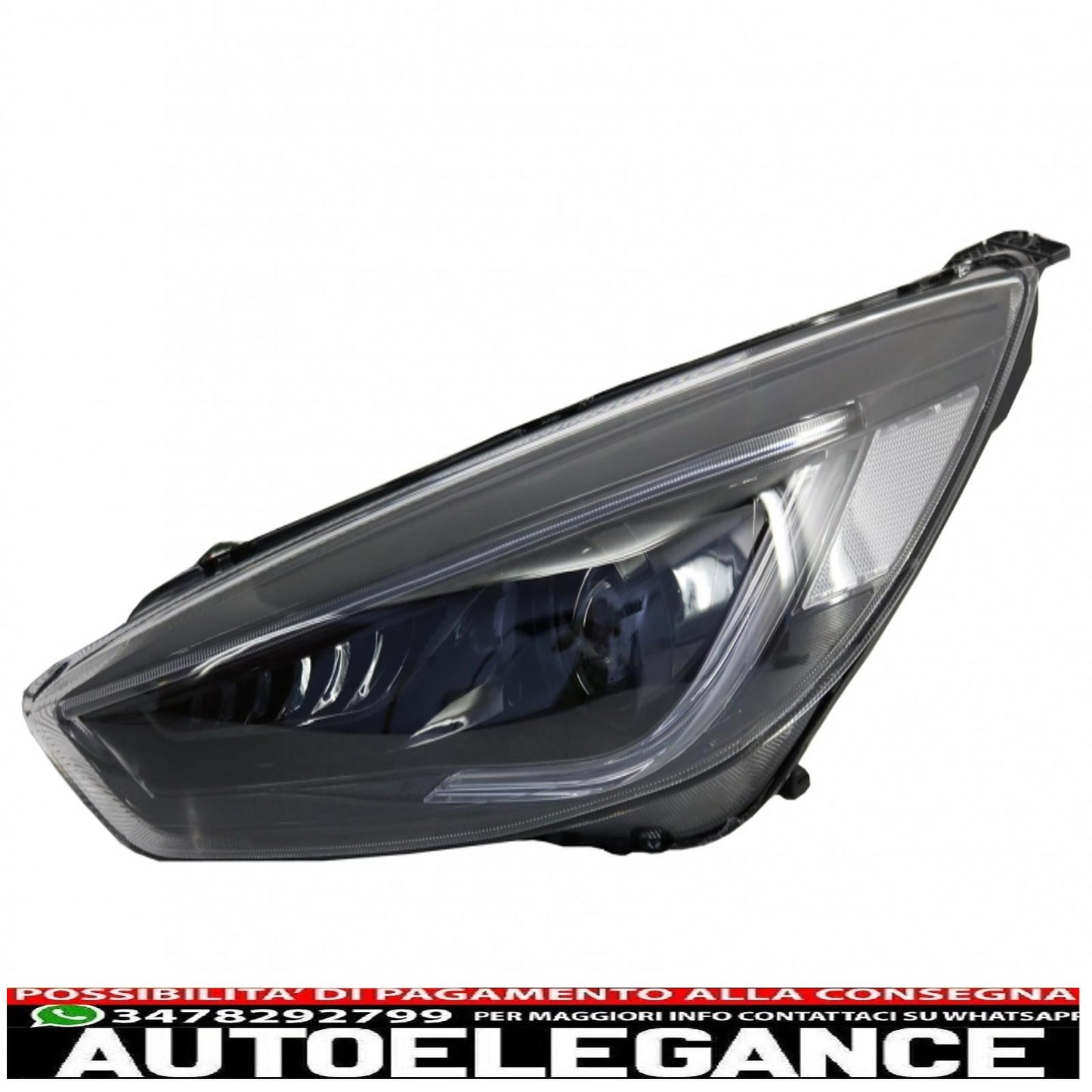 led drl headlights suitable for ford focus iii mk3 (2015-2017) bi-xenon design dynamic and fluid direction indicators demon look