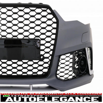 front bumper with additional spoiler suitable for audi a6 c7 4g facelift (2015-2018) rs6 design 
