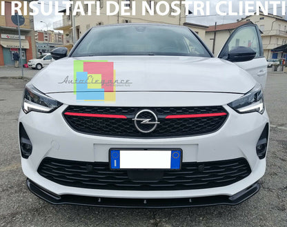OPEL CORSA F FRONT BUMPER BLADE IN ABS SPORTS LOOK BLACK SPLITTER