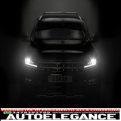 osram ledriving full led headlights suitable for vw amarok (2010-up) black dynamic sequential direction indicators 