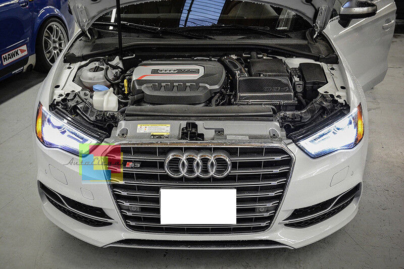 LOOK S3 RS3 FOR AUDI A3 8V 12-16 HONEYCOMB FOG LIGHT GRILLS WITH CHROME EDGE 