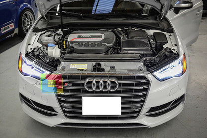 LOOK S3 RS3 FOR AUDI A3 8V 12-16 HONEYCOMB FOG LIGHT GRILLS WITH CHROME EDGE 