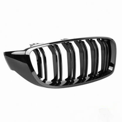 GRIGLIA ADATTA PER BMW SERIE 4 F32 F33 F36 DOPPIA FASCIA LOOK NERO LUCIDO