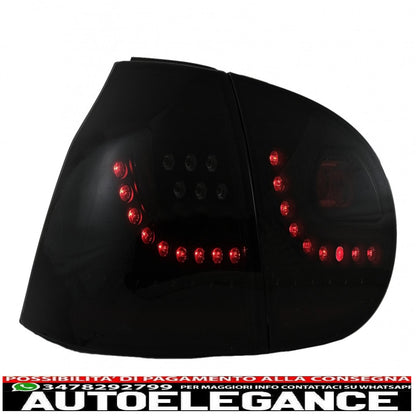 fanali posteriori a led fumé nero luci sequenziali dinamiche con estensione paraurti posteriore e minigonne laterali adatti per vw golf 5 (2004-2007) design urban style r32