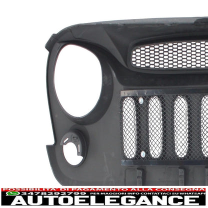 griglia anteriore centrale adatta per Jeep Wrangler / Rubicon JK (2007-2017) maschera Spettro design Angry Bird