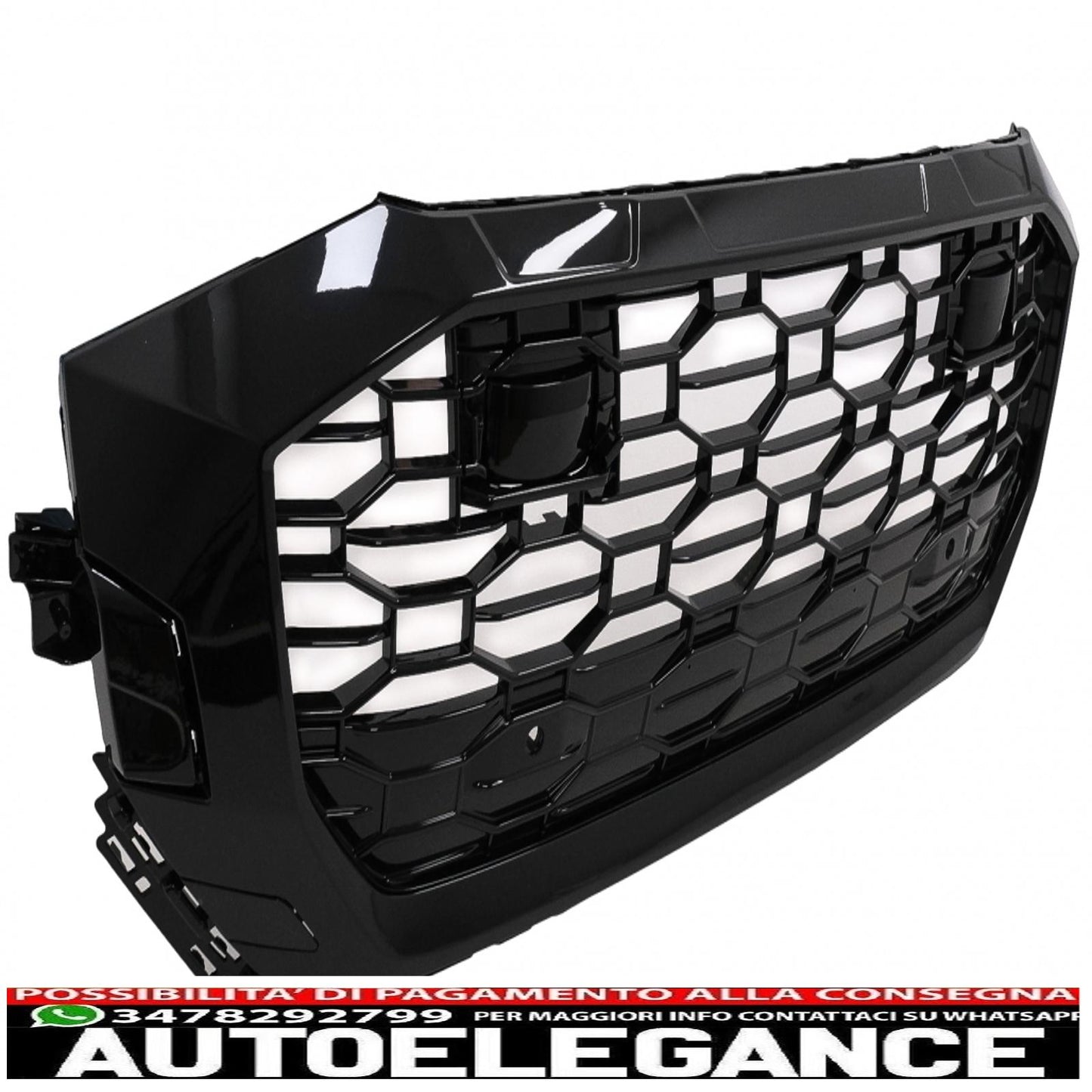griglia anteriore centrale adatta per audi q8 (2018-up) design sportivo pianoforte nero