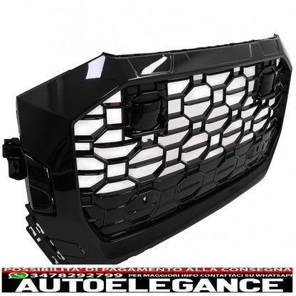 griglia anteriore centrale adatta per audi q8 (2018-up) design sportivo pianoforte nero