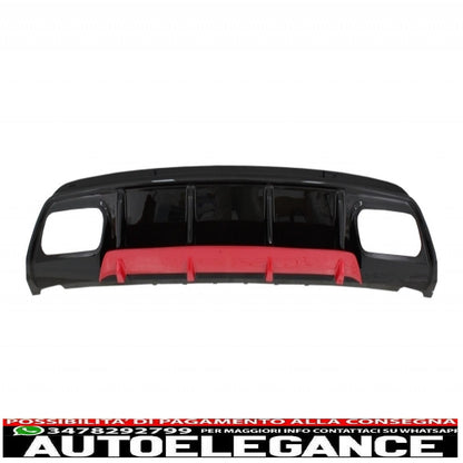diffusore posteriore con terminali di scarico cromati e alette splitter adatto per mercedes classe a w176 (2012-2018) a45 facelift design red edition