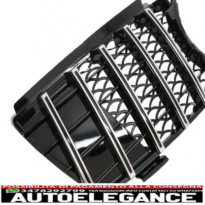 griglia anteriore centrale adatta per mercedes ml w164 (2005-2008) gt-r design panamericana nera cromata