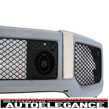 Paraurti anteriore con coperture fari led drl adatto per mercedes classe g w463 (1989-up) fari anteriori cromati e indicatori di direzione design g65