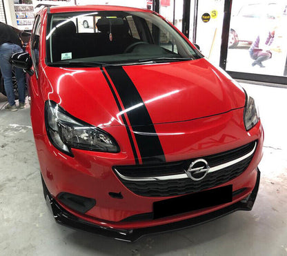 OPEL CORSA E LAMA SOTTO PARAURTI ANTERIORE IN ABS LOOK SPORTIVO NERO LUCIDO -