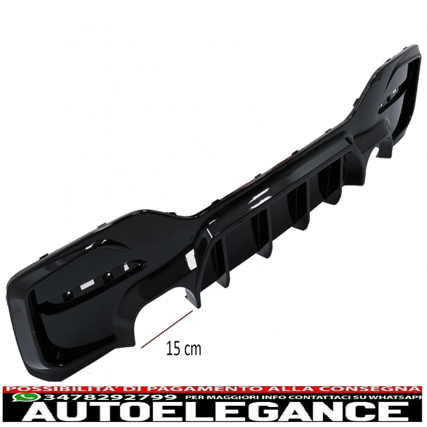 spoiler paraurti posteriore mantovana diffusore doppia uscita adatto per bmw serie 1 f20 f21 lci (2015-2019) nero pianoforte