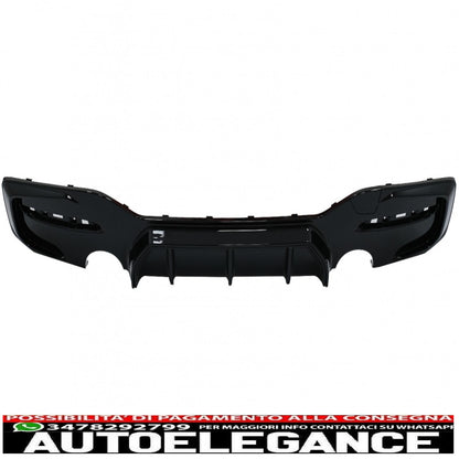 spoiler paraurti posteriore mantovana diffusore doppia uscita singola adatto per bmw serie 1 f20 f21 lci (2015-2019) nero pianoforte