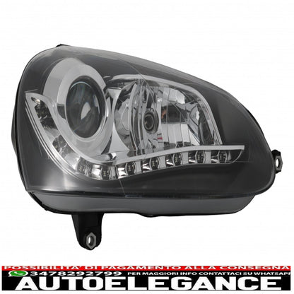 daytime running lights suitable for vw golf v 5 (2003-2009) black