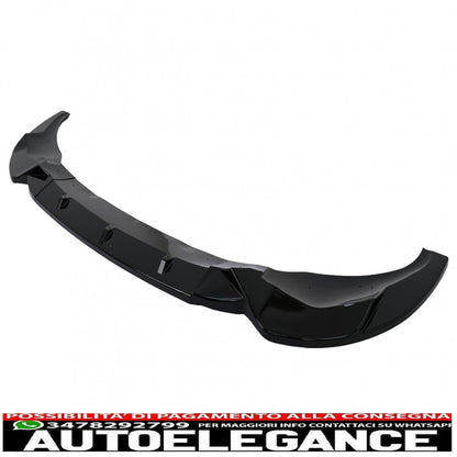Front Bumper Spoiler Lip Fit For BMW X3 G01 X4 G02 (2018-2020) M Sport Piano Black 
