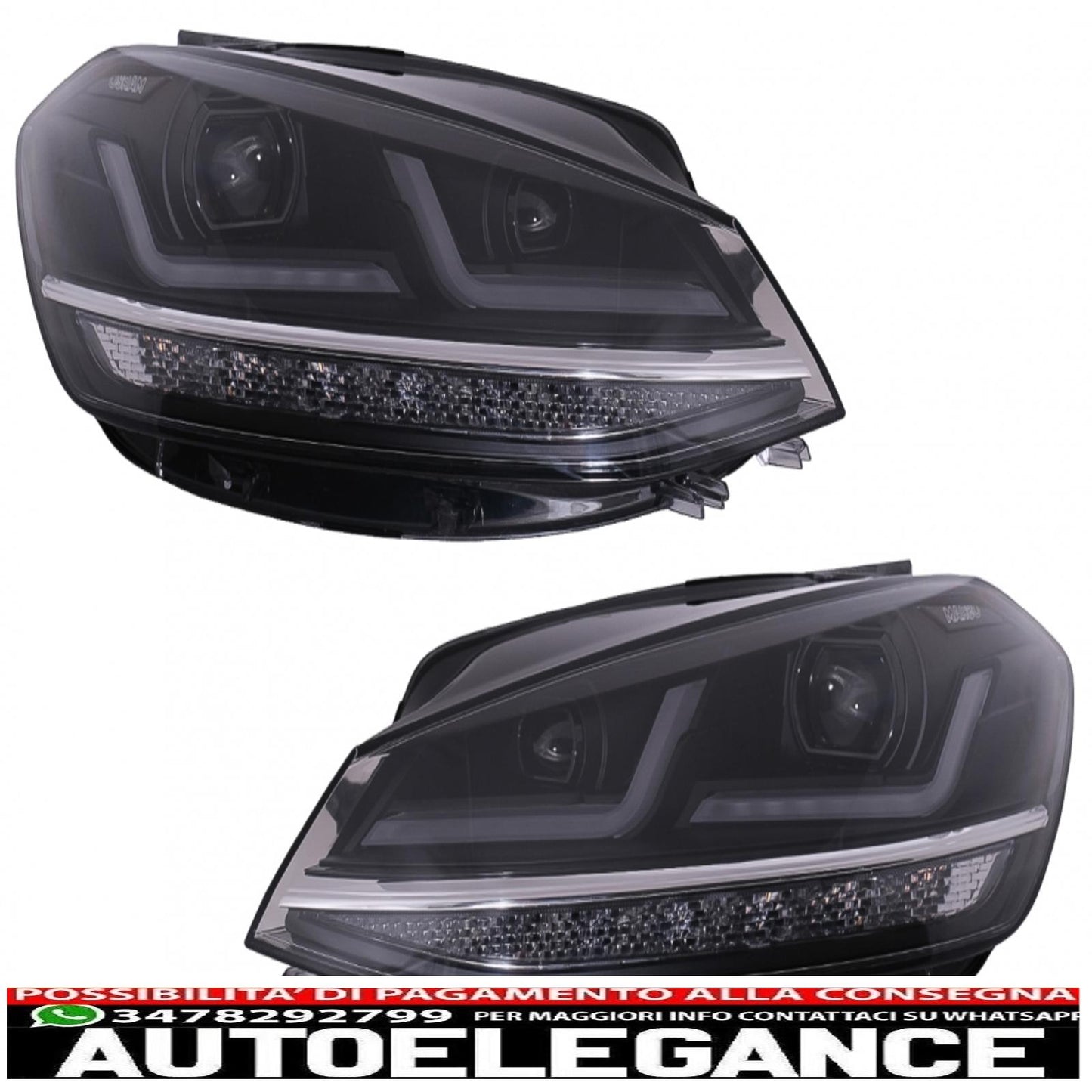 osram full led ledriving headlights suitable for vw golf 7.5 facelift (2017-2020) upgrade for halogens with dynamic sequential cornering lights 