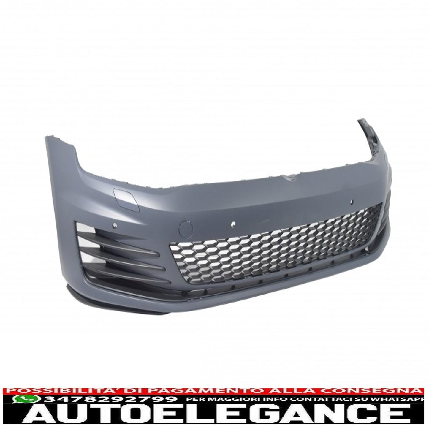 paraurti anteriore adatto per vw golf vii 7 2013-2016 design gti con minigonne laterali e diffusore posteriore