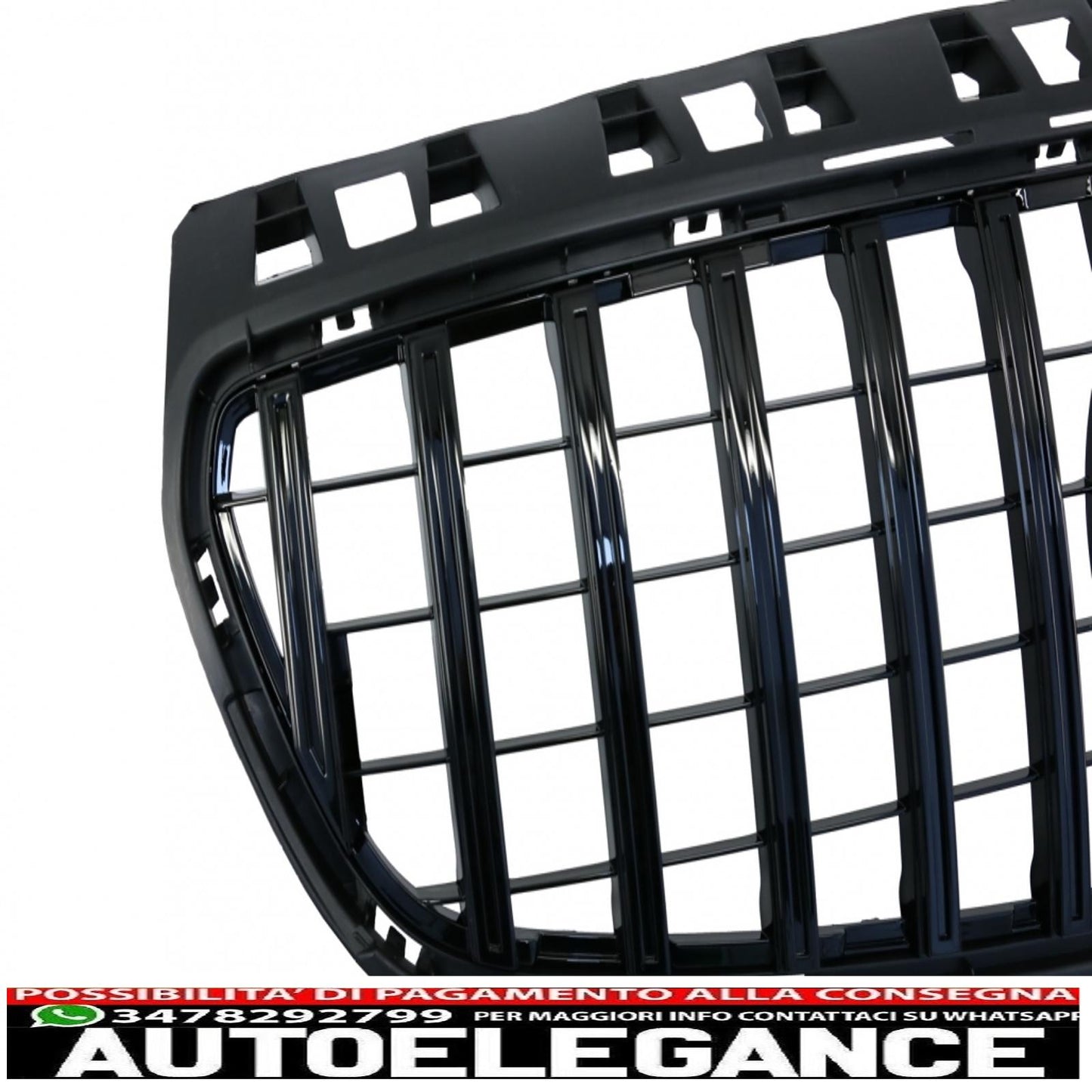 central grille suitable for mercedes a-class w176 (2012-08.2015) a45 gt-r design panamericana all black