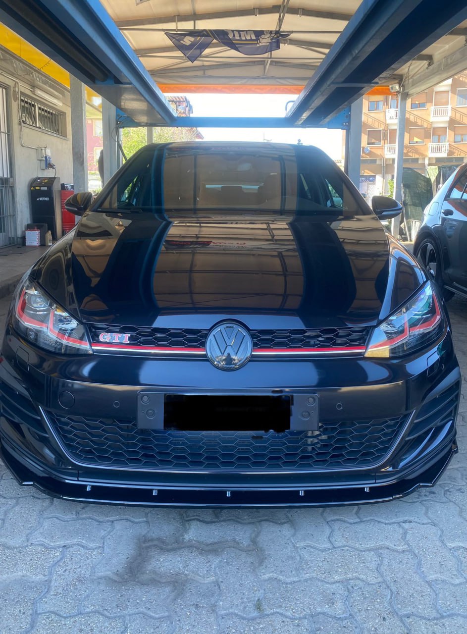 SPLITTER 3 PZ ADATTO PER VW GOLF 7 GOLF 7.5 GTI GTD RLINE NERO LUCIDO