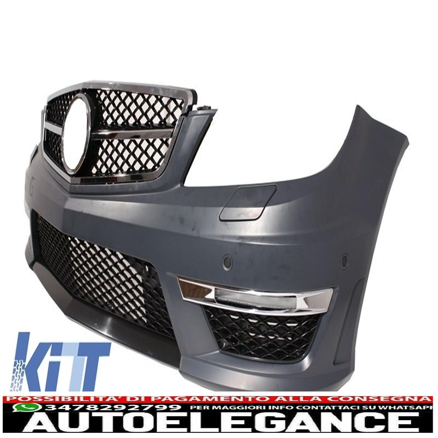 Complete conversion retrofit body kit with lights suitable for mercedes c-class w204 (2007-2014) restyling c63 design 