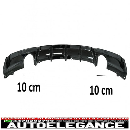 spoiler paraurti posteriore mantovana diffusore doppia uscita per scarico singolo adatto per bmw serie 3 f30 f31 (2011-2019) m design nero pianoforte