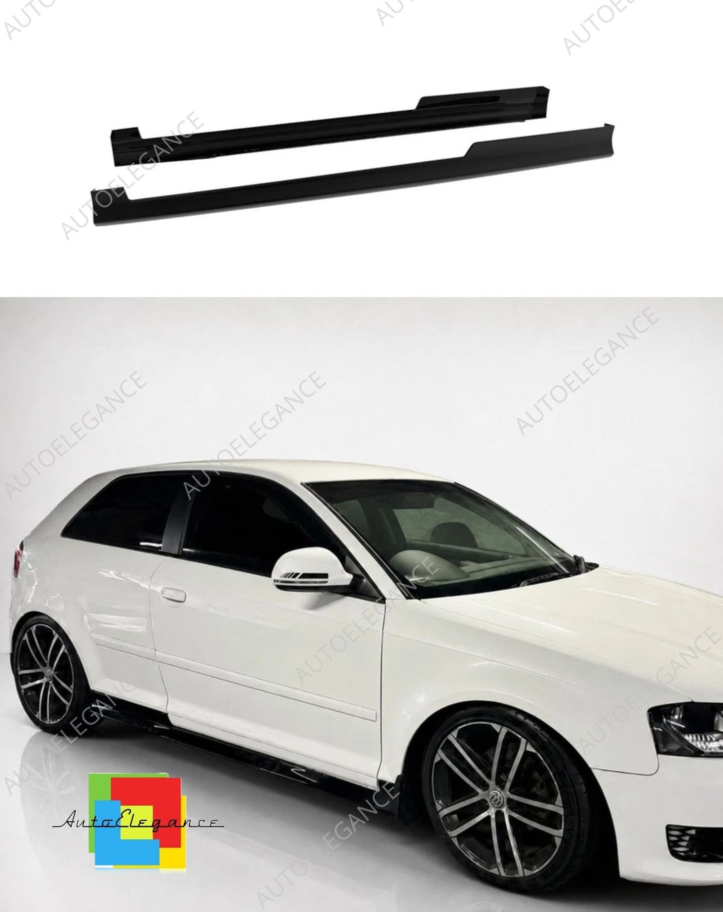 👉Minigonne laterali per Audi A3 8P Hatchback (2005-2012) ABS nero lucido👈