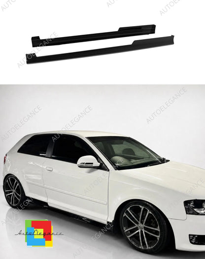 👉Minigonne laterali per Audi A3 8P Hatchback (2005-2012) ABS nero lucido👈
