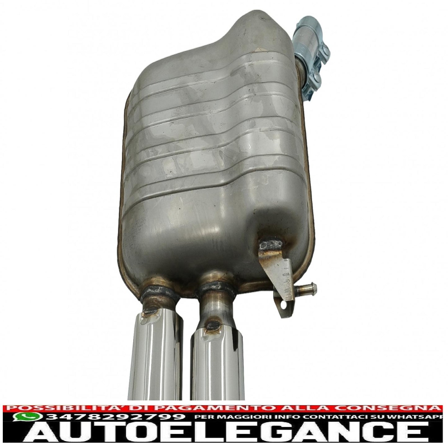 complete exhaust system with double tailpipes suitable for audi q5 8r (11.2008-2016) chrome 