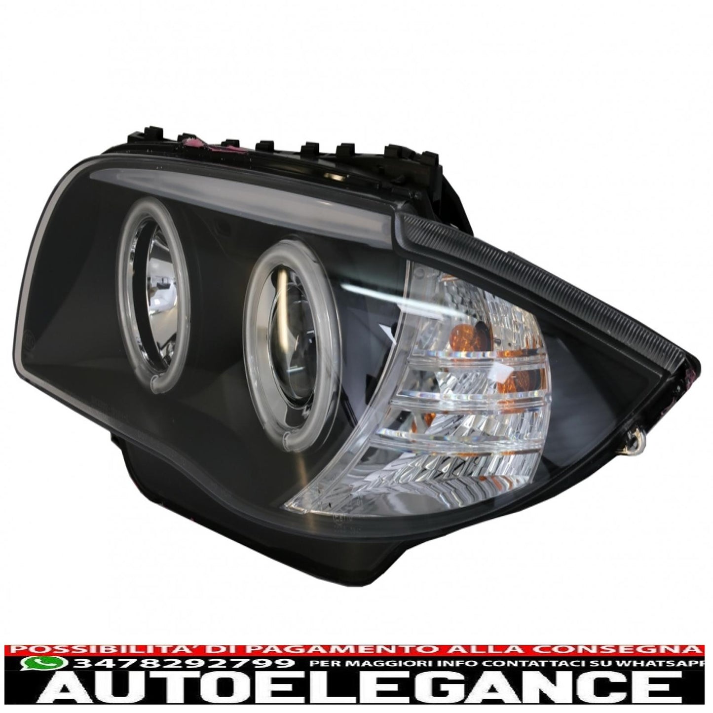 ccfl angel eye headlights suitable for bmw 1 series e87 e81 e82 e88 (2004-2011) black 