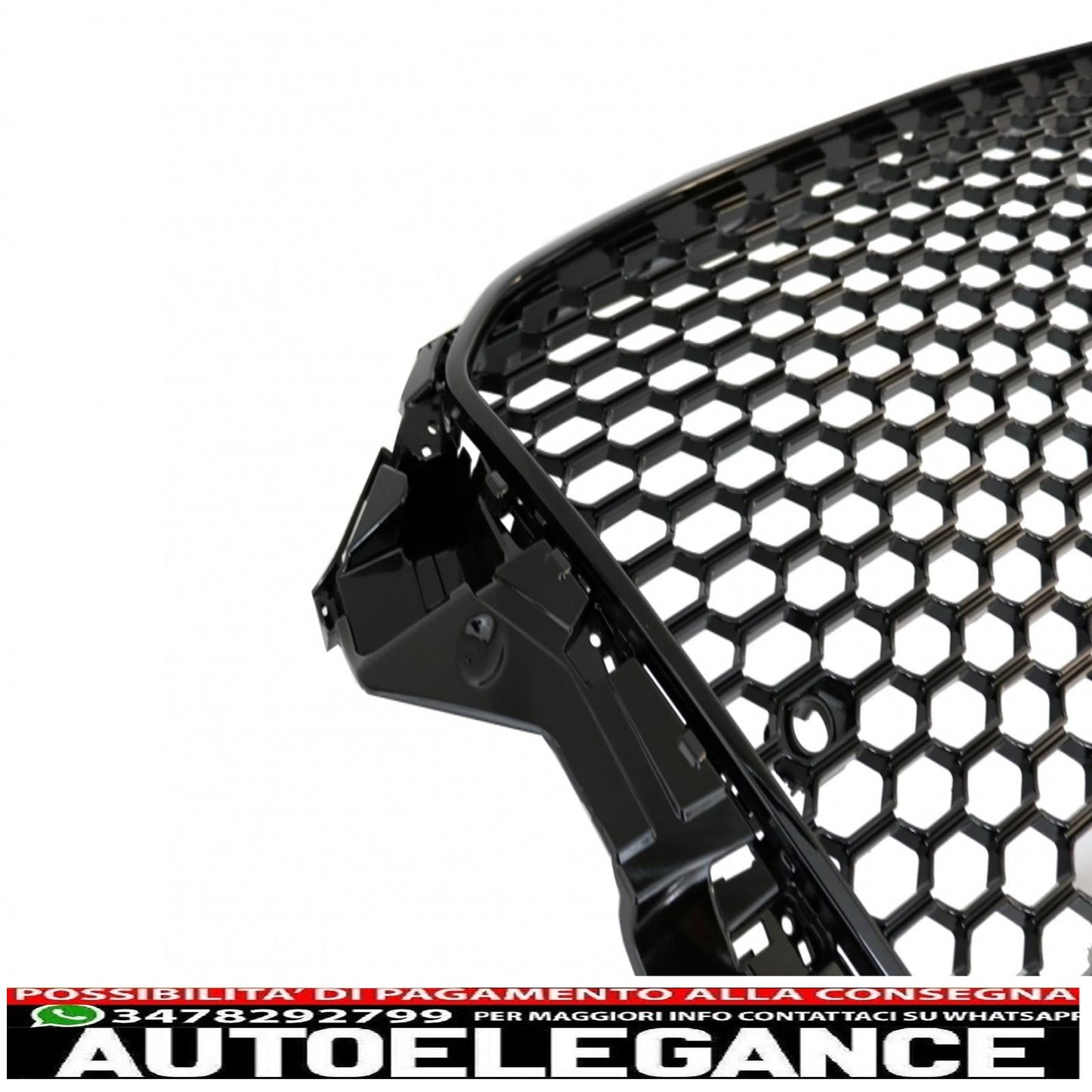 griglia anteriore senza badge adatta per audi a3 8v (2012-2016) rs3 design pianoforte nero