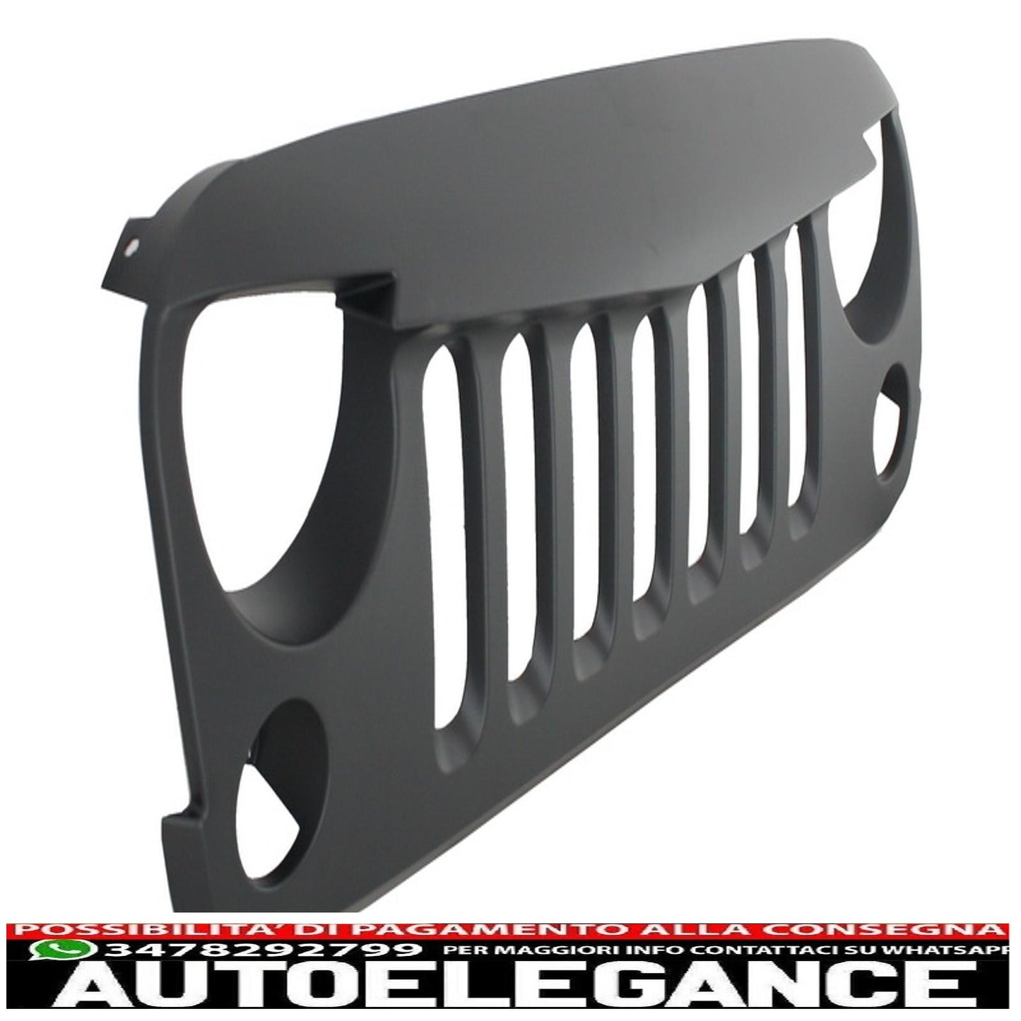 Front Center Grille Fit For Jeep Wrangler / Rubicon JK (2007-2017) Angry Bird Design New Style Matte Black