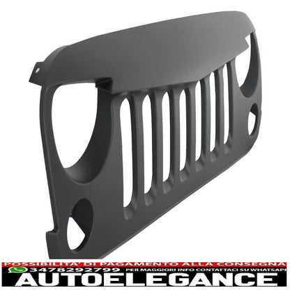 Front Center Grille Fit For Jeep Wrangler / Rubicon JK (2007-2017) Angry Bird Design New Style Matte Black