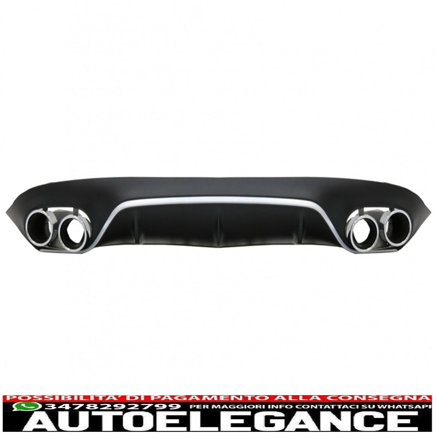 rear diffuser with exhaust tips and central grille suitable for mercedes e class c238 amg sport line (2016+) e53 design black chrome