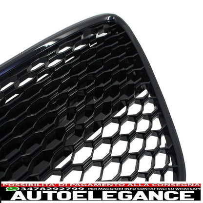 griglia anteriore adatta per audi r8 (2007-2012) a nido d'ape nero pianoforte
