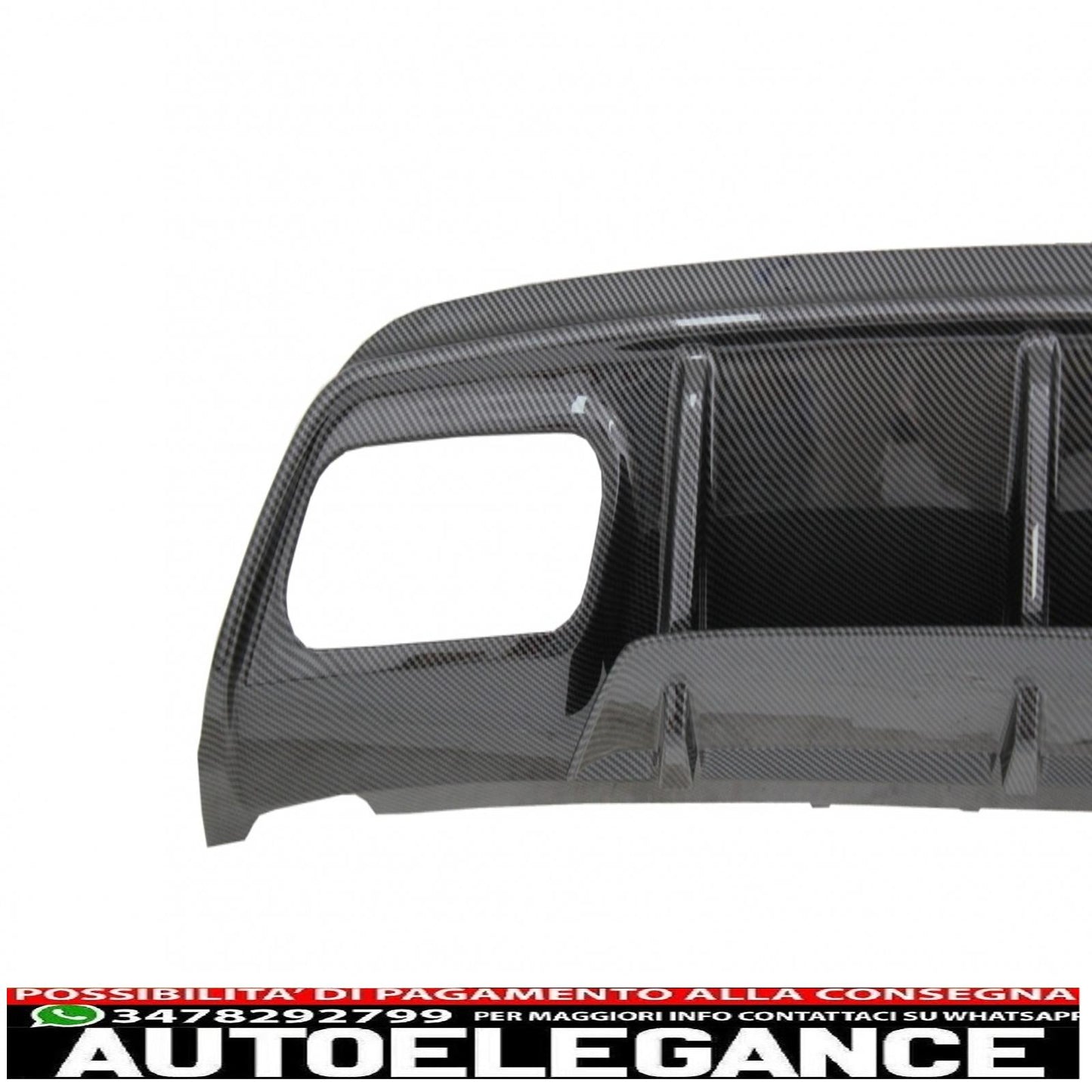 Diffusore mantovana paraurti posteriore con terminali di scarico nero adatto per mercedes w176 classe a (2013-2018) a45 restyling design carbon look